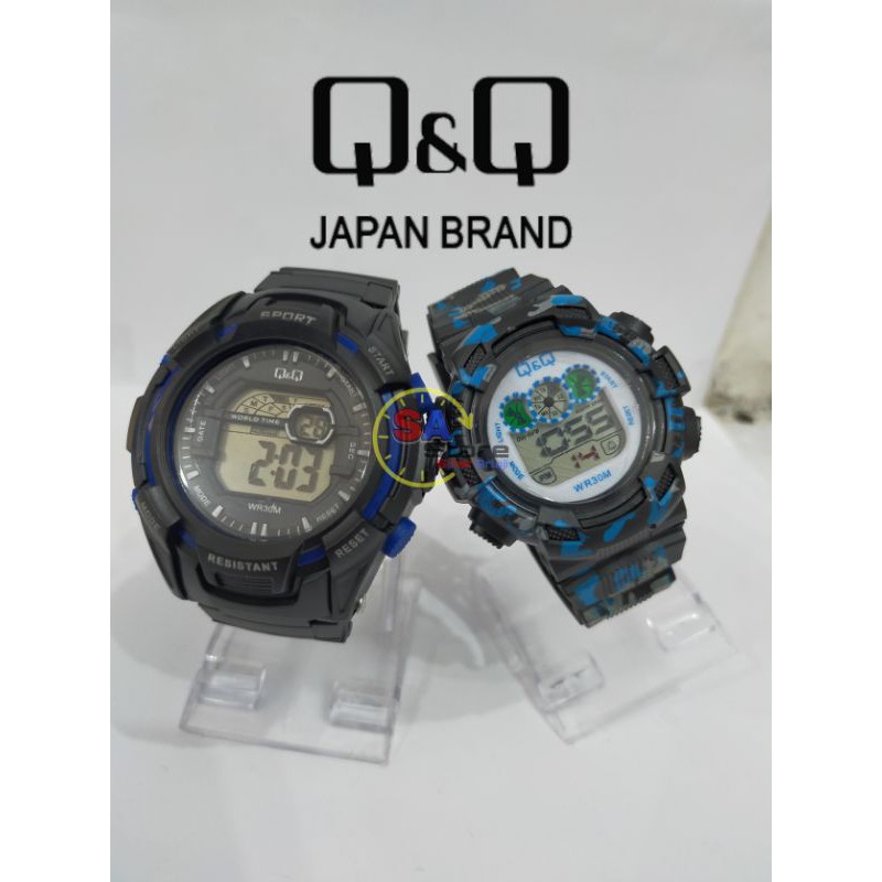 SPORT Q&Q ARMY Jam Tangan Digital Pria Water Resistant / Jam Tangan Karet / Jam Tangan / QQ / Remaja
