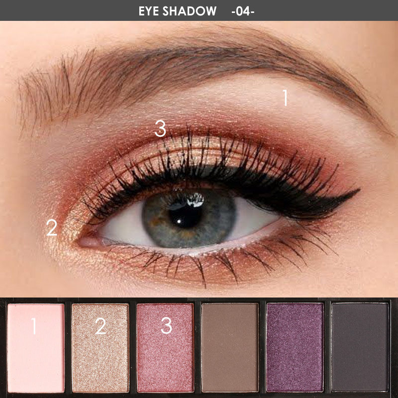 FOCALLURE 6 Colors Nude/Smoky Eyeshadow Palette FA06
