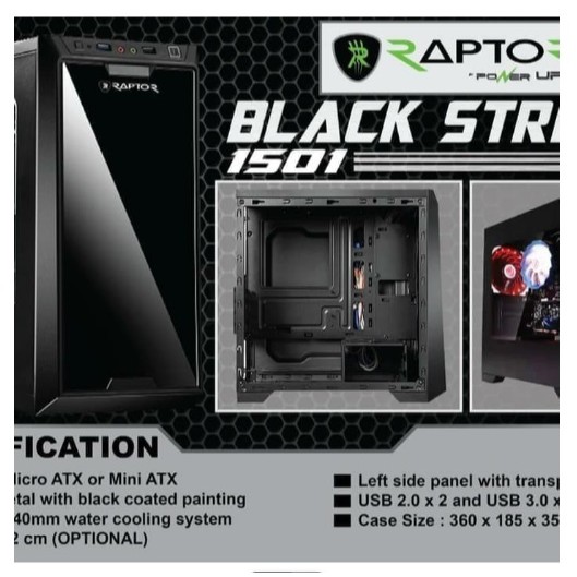 Casing Gaming Raptor 1501 Black strike