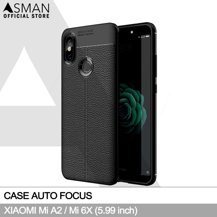 Auto Focus Xiaomi Mi A2 / Mi 6X (5.99&quot;) | Soft Case Leather Premium - Hitam