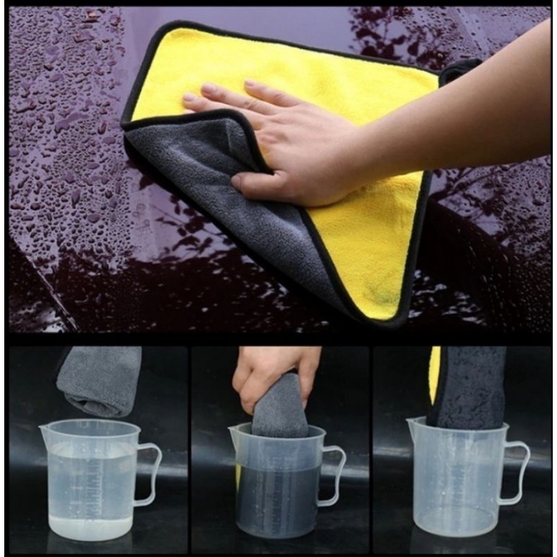 Kain Lap Microfiber 2 sisi 30X30 Serbaguna Halus Mobil Dapur