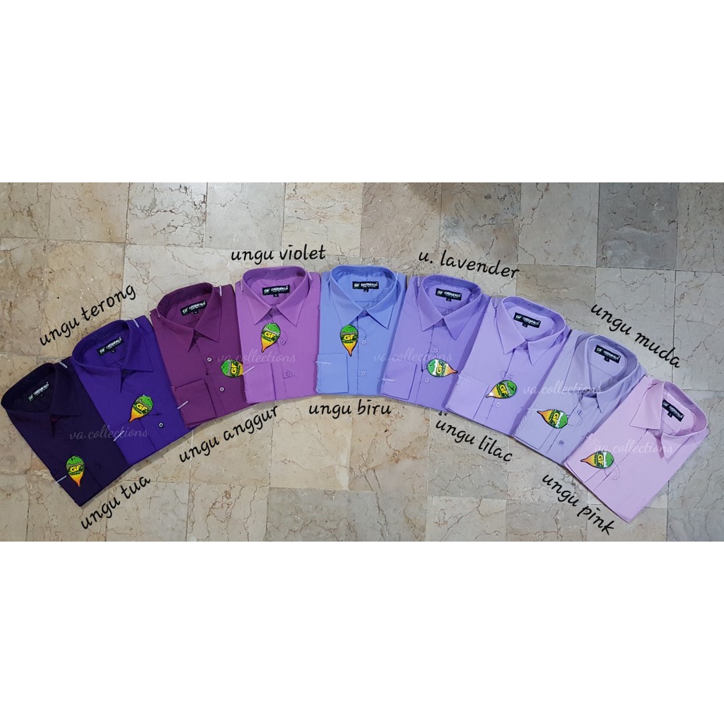 KEMEJA PRIA GREENFALO - KEMEJA POLOS LENGAN PANJANG PRIA UNGU TUA / TERONG / ANGGUR / VIOLET / LAVEN