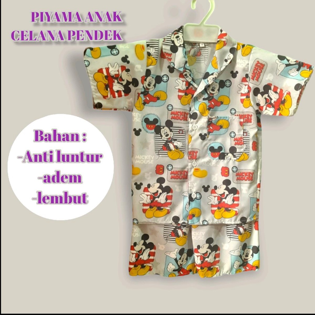 100.000 dapat 6 set piyama anak celana pendek