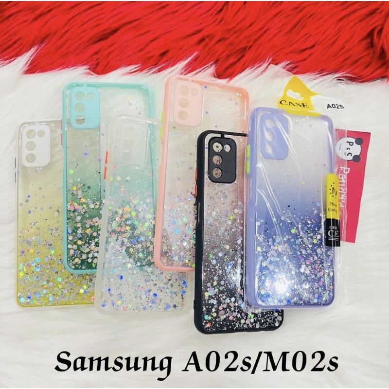 Glitter Case Samsung A02s/M02s Funny Color Dengan Pelindung Kamera (PsS)