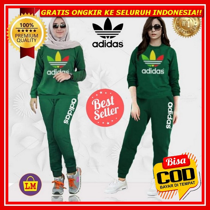 Setelan Olahraga Wanita Lengan Panjang Celana Panjang Motif List Hitam Putih Bordir Ukuran Xl Xxl Xx