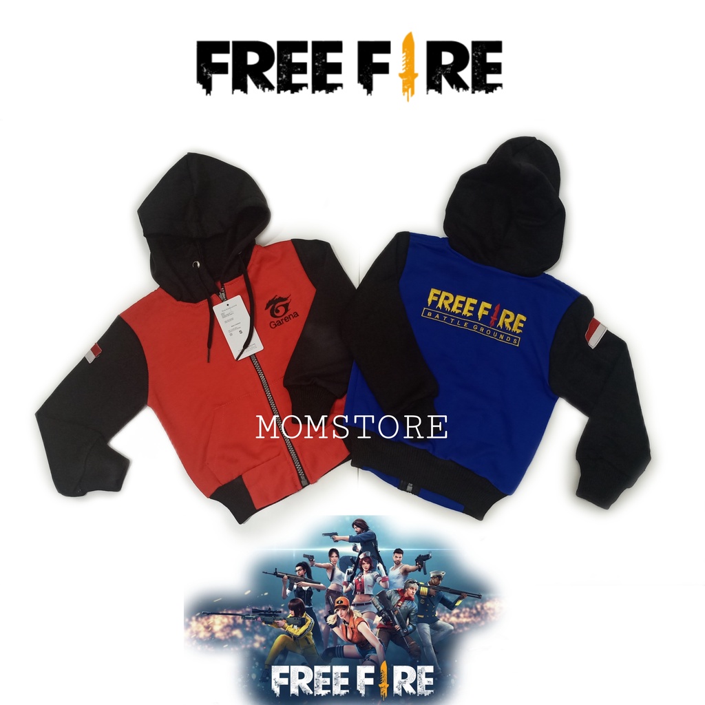 Sweater Hoddie Free Fire Anak Laki Laki/Jaket Ff anak laki laki/Jaket Anak/Jaket Hoddie