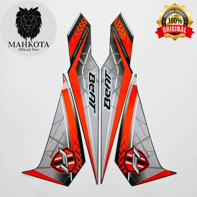 Original Asli Striping Stiker Polet list motor honda beat fi esp 2016 2017 hitam lis merah stiker li