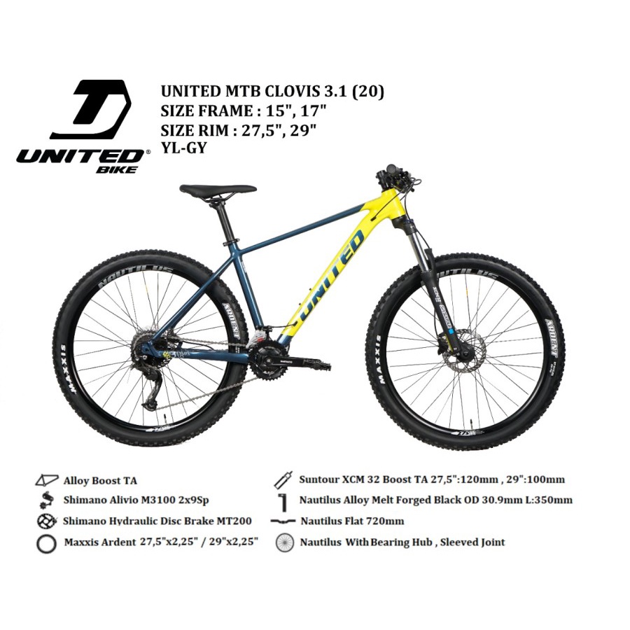 (TERMURAH) MTB 29 united clovis 3.10 18 speed sepeda gunung mountain bike