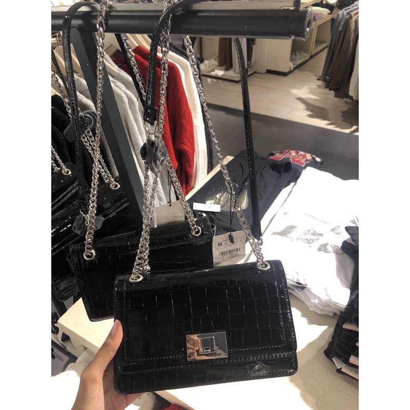 Stradivarius Croco Glossy Bag Sale