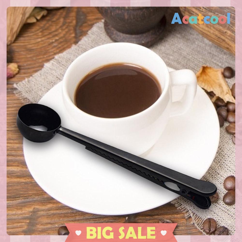 Tea Coffee Measuring Cup Scoop with Portable Bag Seal Clip Kitchen Supplies