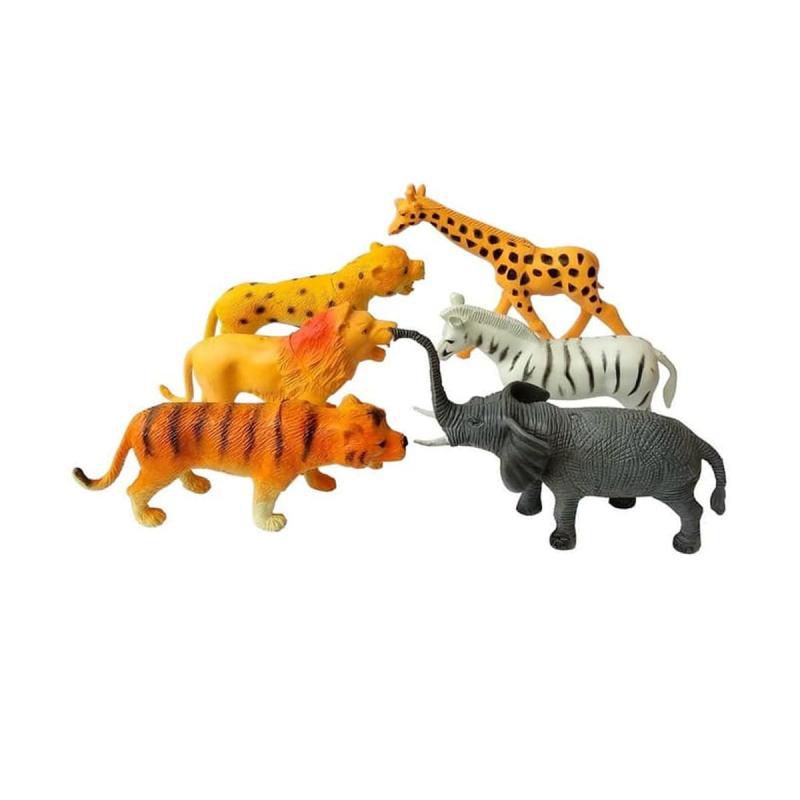 Mainan hewan karet isi 6pcs / mainan wild animal