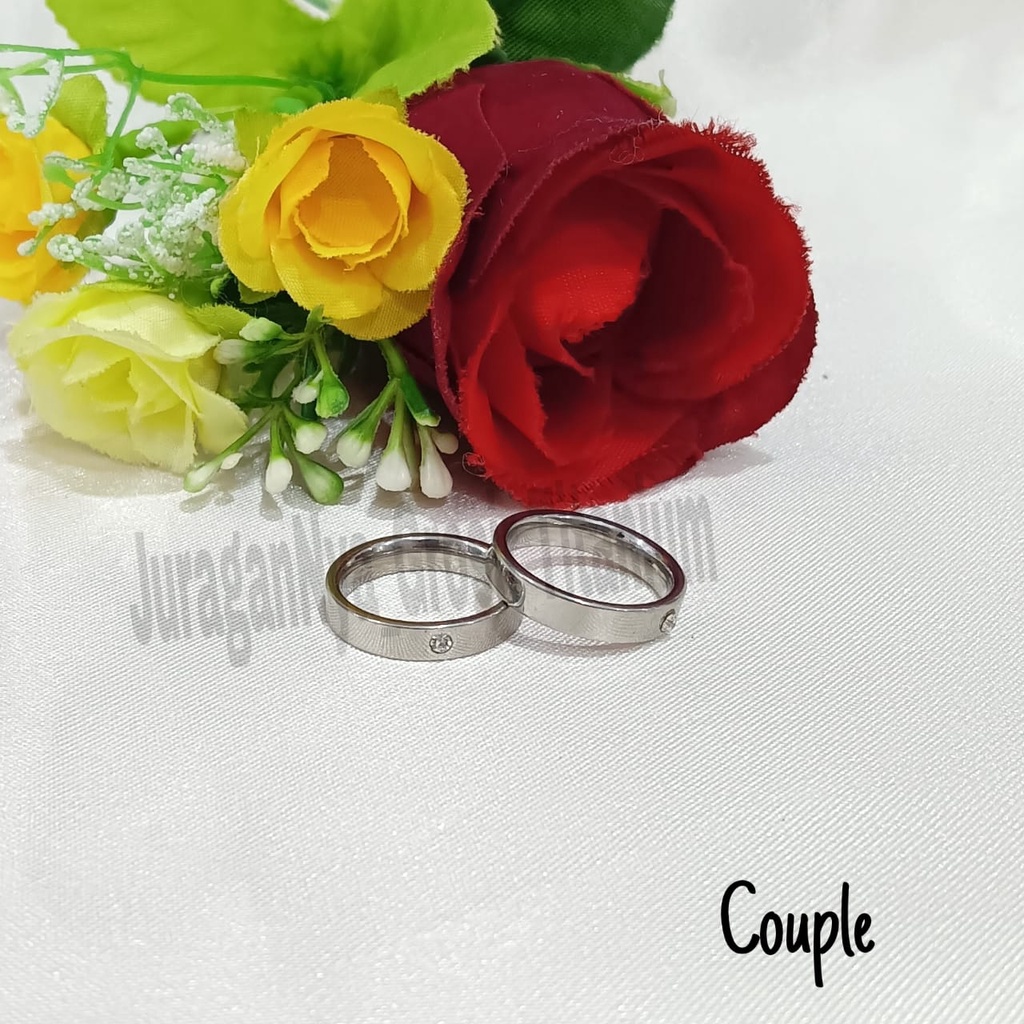 CINCIN Titanium PART 3SILVER COUPLE/PASANGAN  perhiasan fashion Korea anti karat&amp;anti luntur