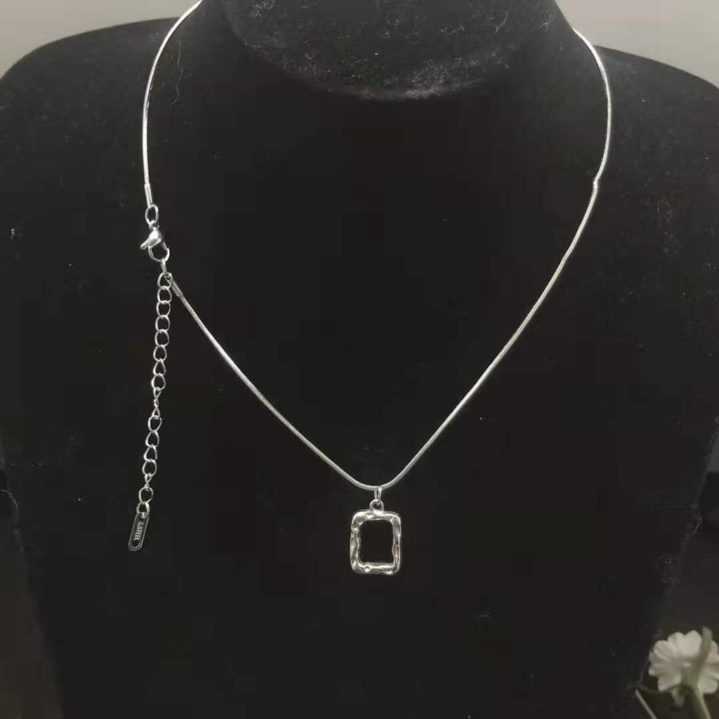 Geometris double-layer kalung bisa dipakai secara terpisah New Square kalung gaya dingin wanita