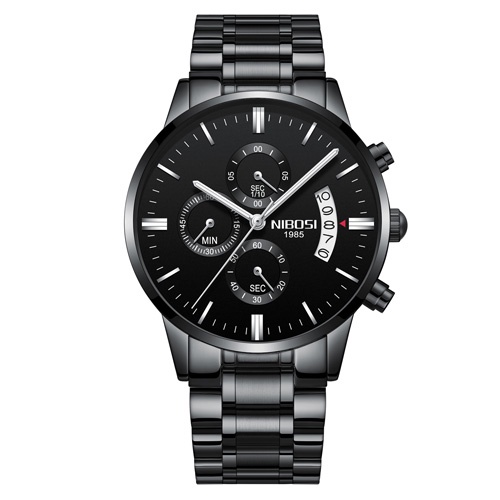 NIBOSI Jam Tangan Kasual Pria - Silver