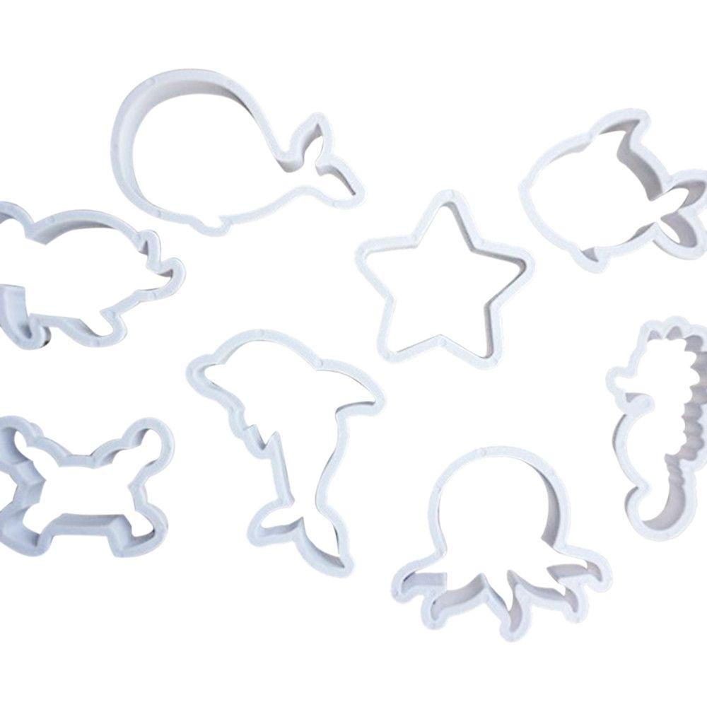 [Elegan] Cookie Cutter DIY Plastik Ikan Paus Dolphin Gurita Kepiting Turtle Pastry Baking Fondant Tools