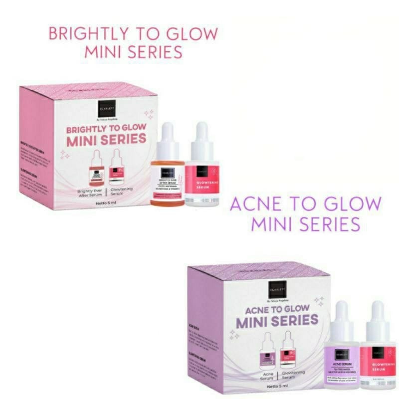 SCARLETT MINI SERIES 2 IN 1 ORIGINAL BPOM - SCARLET WHITENING PAKET SERUM BRIGHTLY ACNE TO GLOW 5ml