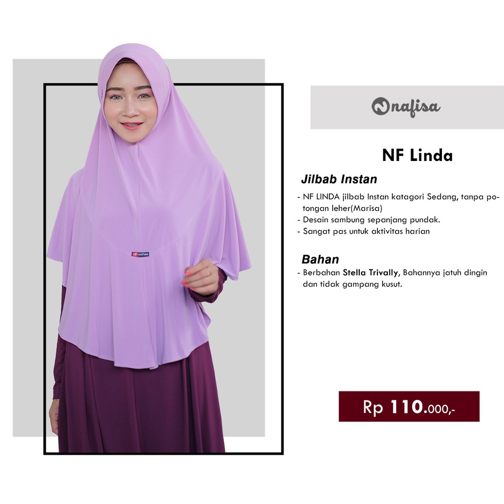 Jilbab Instan Bergo Nafisa Lynda | Hijab Instan Pet Khimar Syar'i Kerudung Khimar Polos Lebar