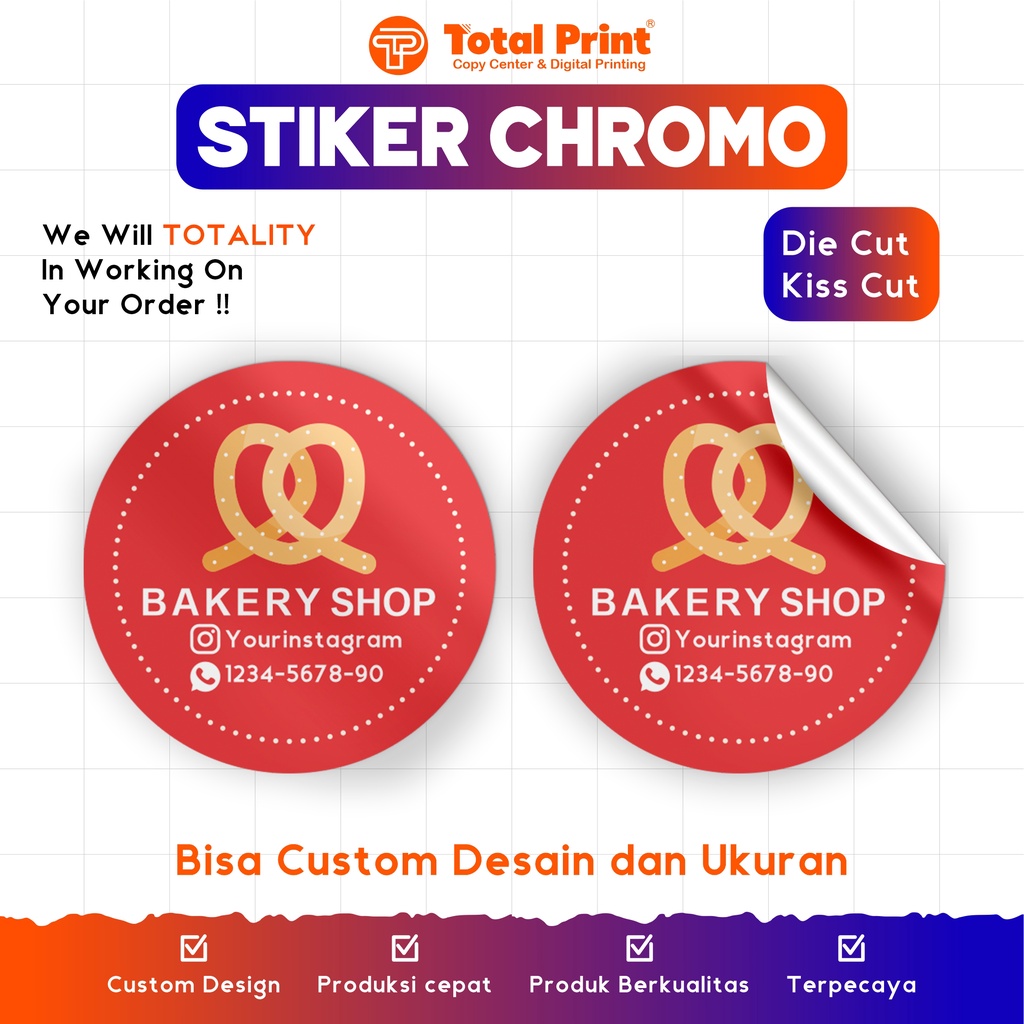 

STIKER CHROMO BULAT / LABEL MAKANAN / LABEL NAMA/ LABEL TOPLES / KEMASAN BOTOL MINUMAN CUSTOM CHROMO