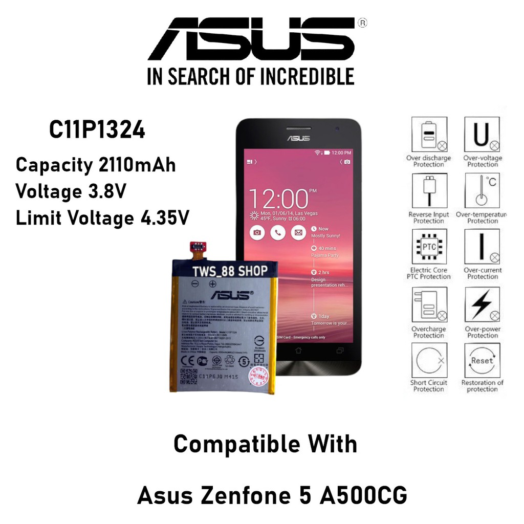 (TWS) Baterai Batre Battery original Asus Zenfone 5 - C11P1324