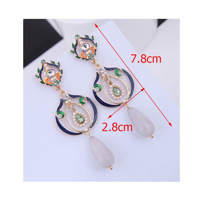 LRC Anting Tusuk Fashion Branch Metal Drop Ear Stud A59280