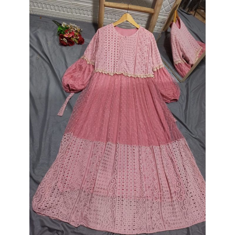 GAMIS MAUDY PINK DUSTY TERBARU GAMIS WANITA MURAH BRIDESMAIDS GAUN PESTA MUSLIMAH