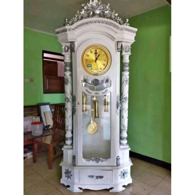 Lemari Jam Ukir Kayu Jati Jepara