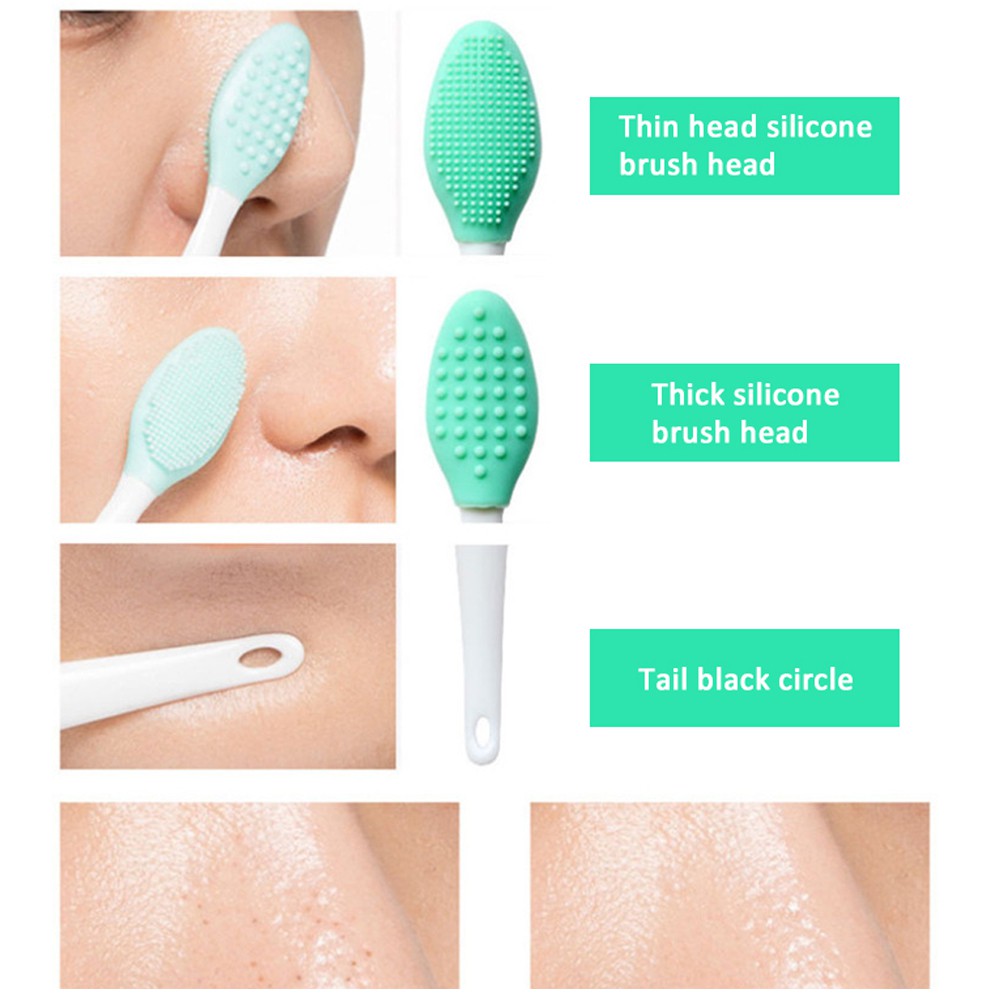 (Tk) 1pc Brush Silikon Dua Sisi Untuk Membersihkan Komedo Hidung