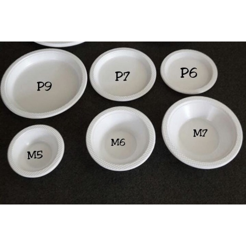 piring lepek mangkok plastik putih isi 50