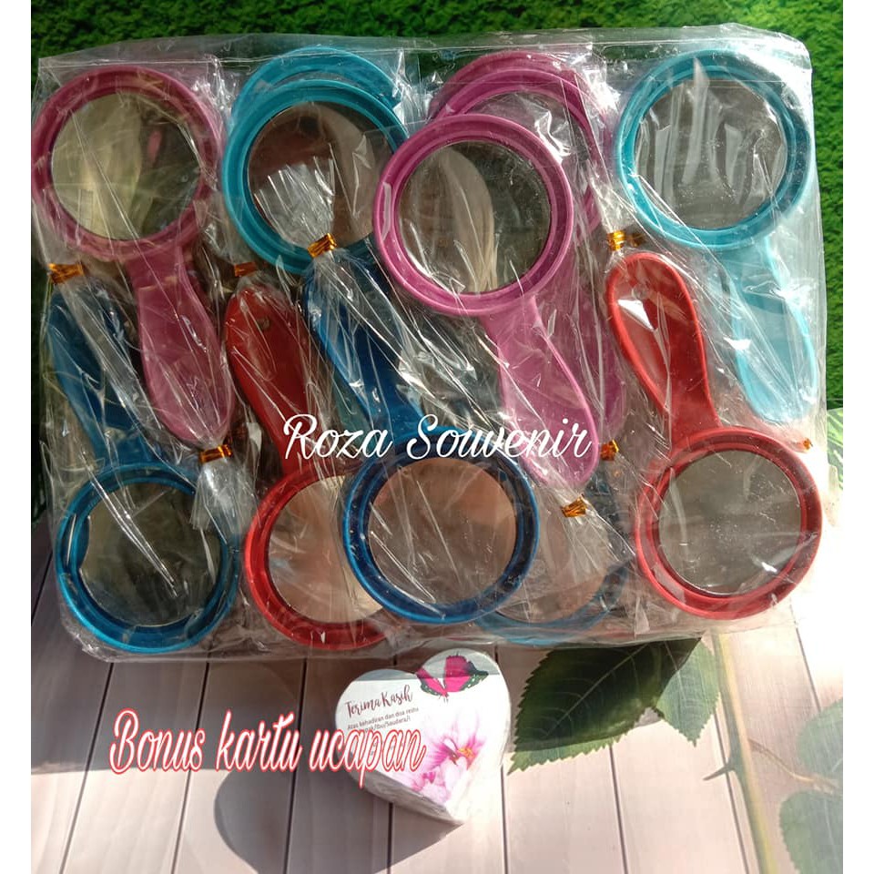 Souvenir Kaca Sisir Bulat kemasan plastik ( ISI 100 )