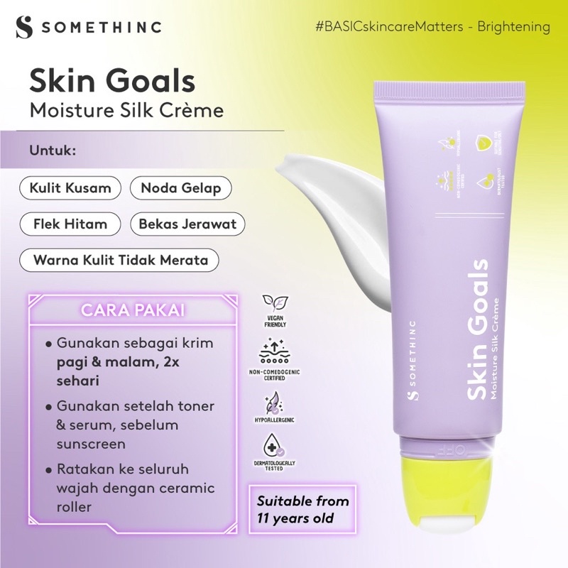 Somethinc Skin Goals Moisture Silk Creme / Krim Pagi &amp; Malam 5x Pencerah