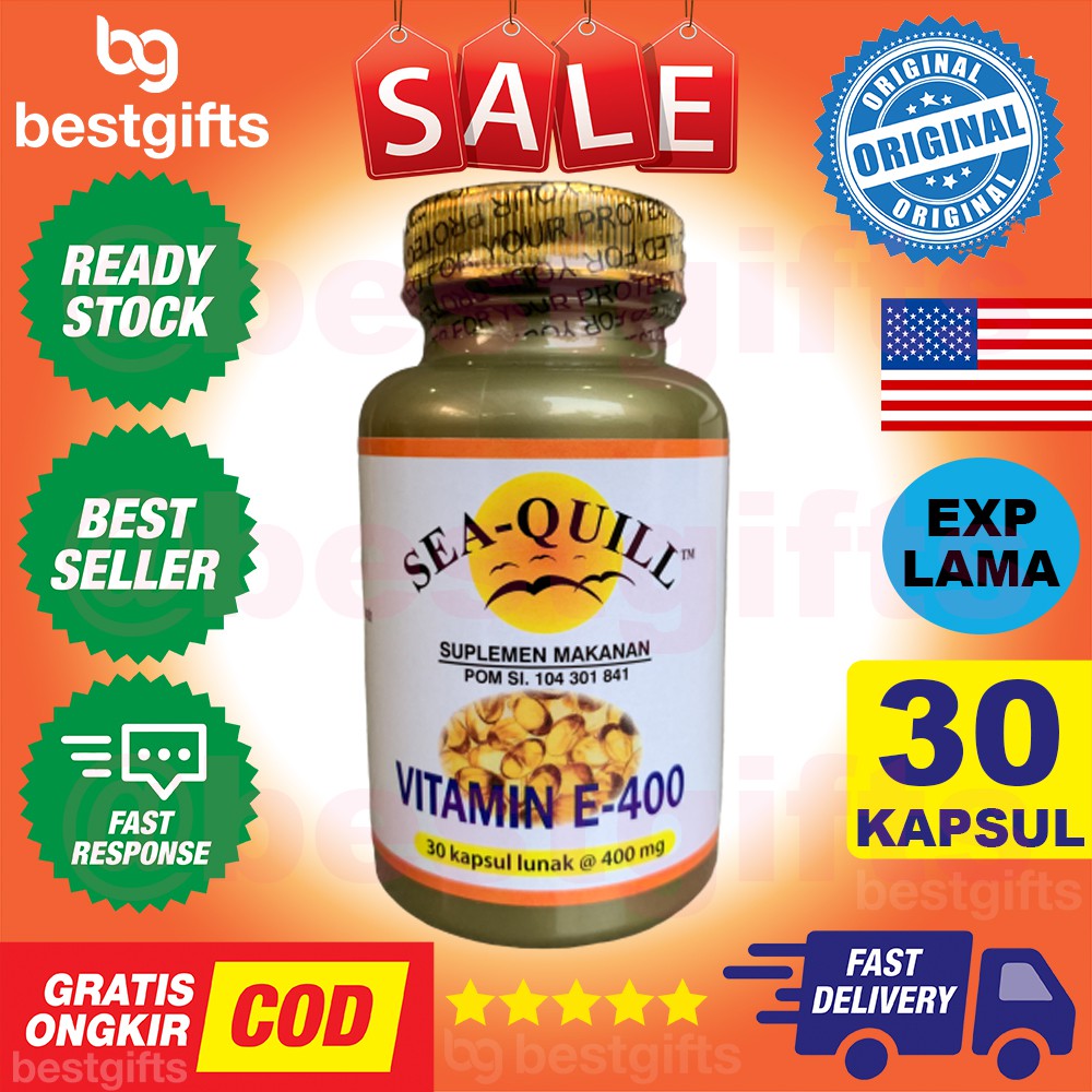 SEA-QUILL SEAQUILL SEA QUILL VITAMIN VIT E 400 IU MG CEGAH PENUAAN DINI DAYA TAHAN TUBUH 30 KAPSUL