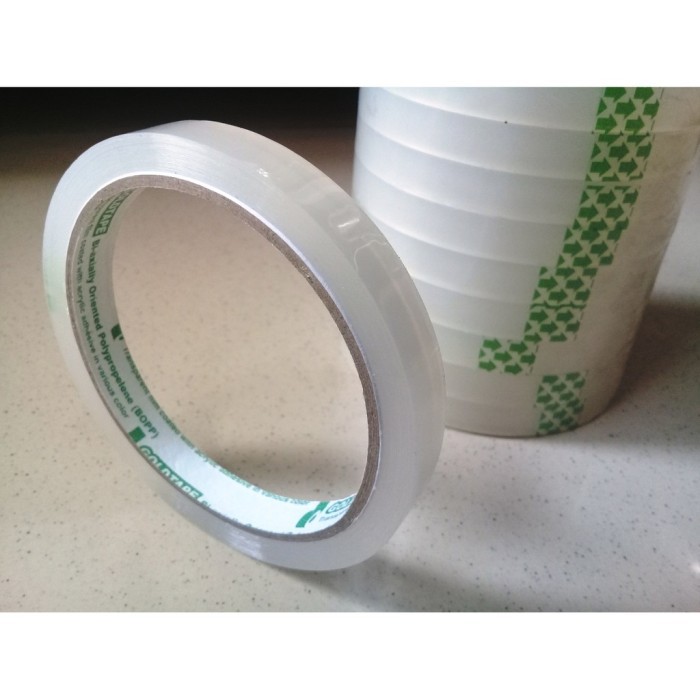 

Solasi / selotip bening Goldtape 12mm 60 yard isi 12
