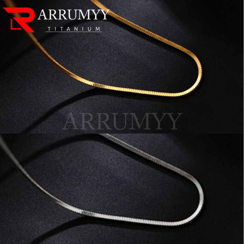 ARRUMYY kalung pria wanita titanium silver gold emas original anti karat