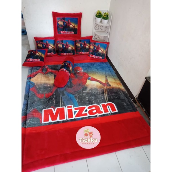 KARPET BULU RASFUR SPIDERMAN SURPET SPIDERMAN 150X200 CM KARPET KARAKTER SPIDERMAN KASUR BUSA RASFUR