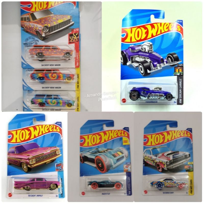 BEST SELLER | Hot Wheels 64 Chevy Nova Wagon MERAH HW Flames Hotwheels fire untuk Balap race mobil mayat 8 crate 70 chevelle ss wagon 59 chevy impala fusionbusta match it govner road bandit go 68 dodge dart gruppo x24 retro active 64 nova panel