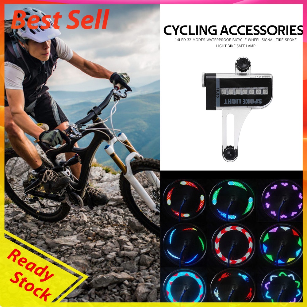 2pcs Waterproof Bicycle Spoke Light LED Mountain Bike Wheel Warning Lamp