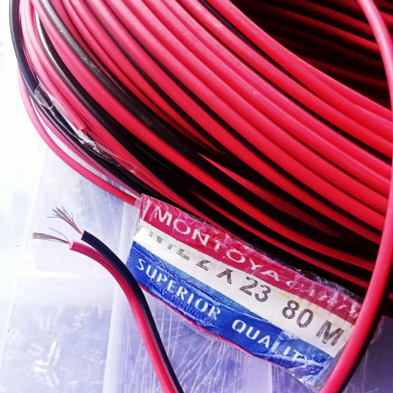 KABEL SERABUT NYZ 2X23 Merah hitam PREMIUM 1 Meter