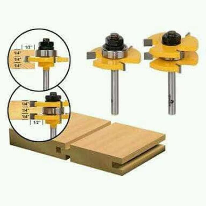 Mata profil Panel Pintu jendela Tongue & Groove router bit set