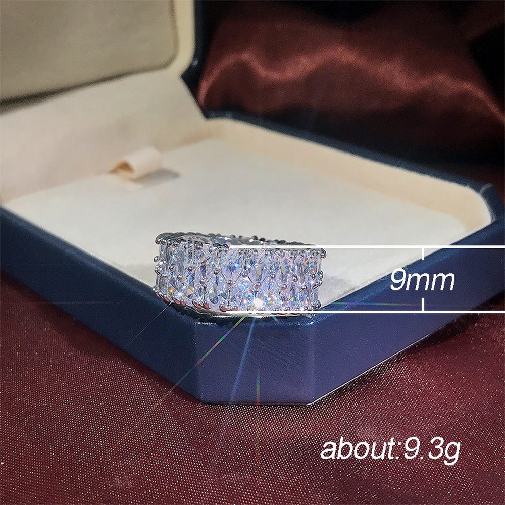 Fashion Double Row Drop-shaped Zircon Ring Accessories