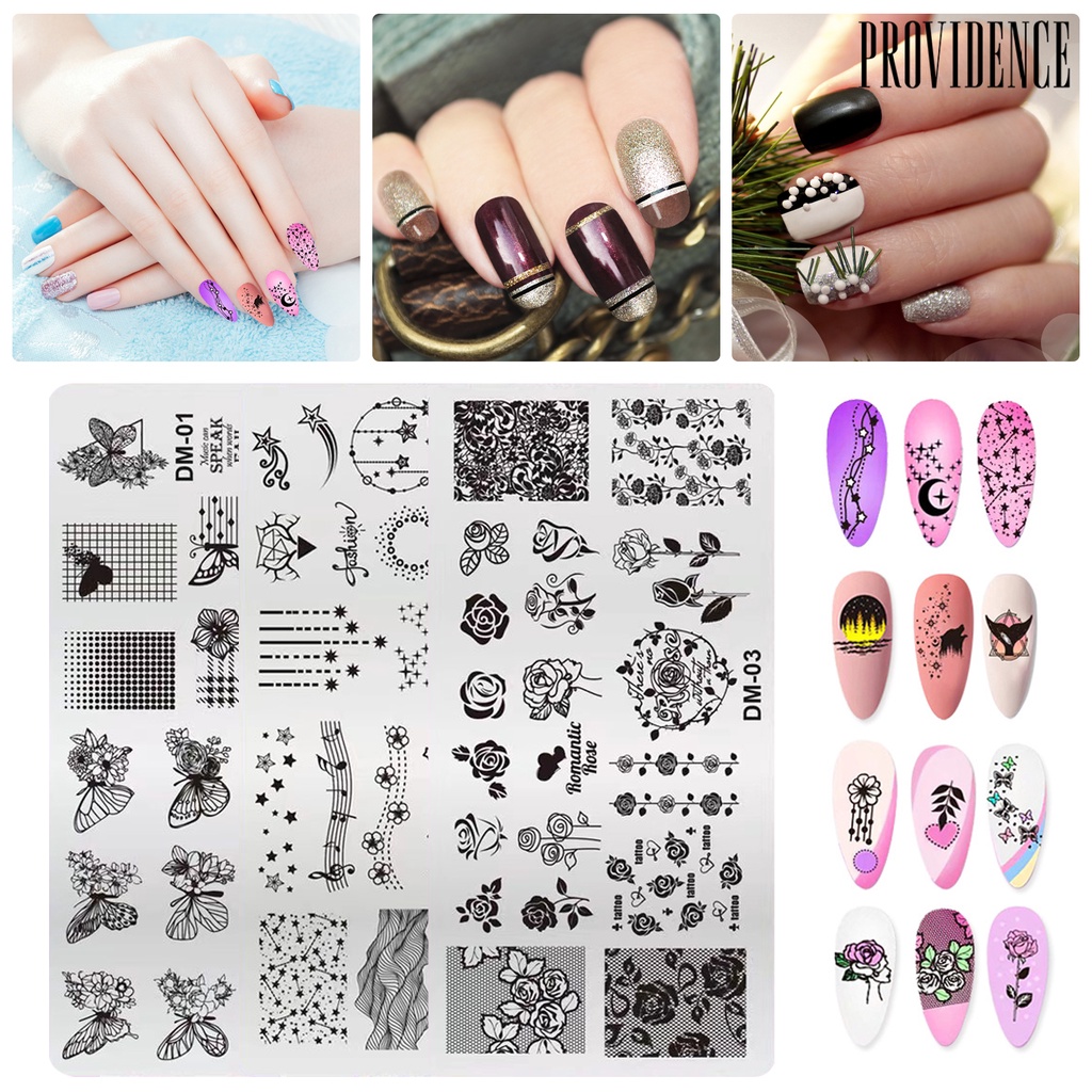 Providence Cetakan Kuku DIY Bahan Stainless Steel Untuk Nail Art