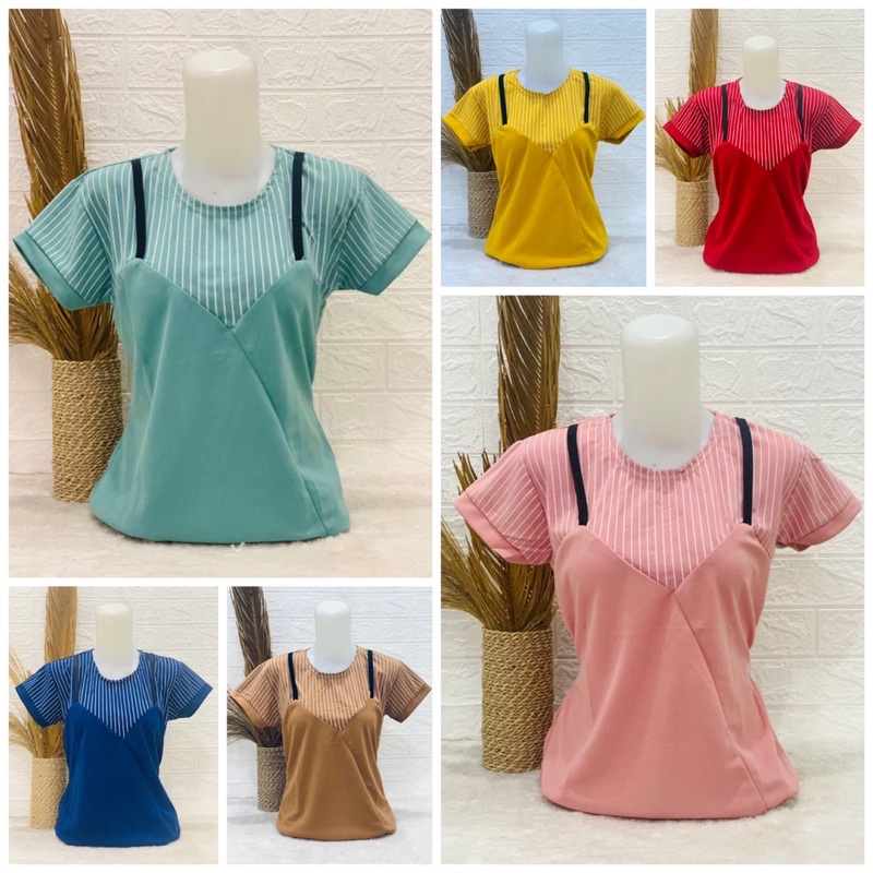 Kaos Wanita Kombinasi Tengtop Kaos Wanita Kaos Wanita Tengtop