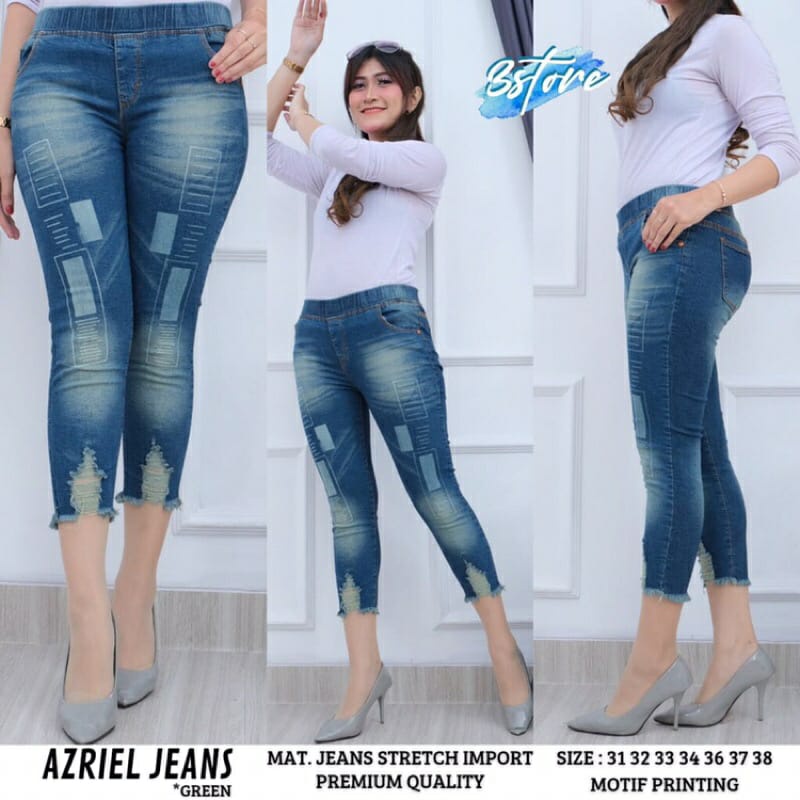 31-38!! AZRIEL JEGGING JEANS 7/9 VARIASI SABLON PREMIUM.luna