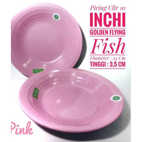 ・ OE (12 pcs ) P1001 Piring Milamin Ulir Datar 10 inch Golden flying dragon 10"  P-1001 ❀