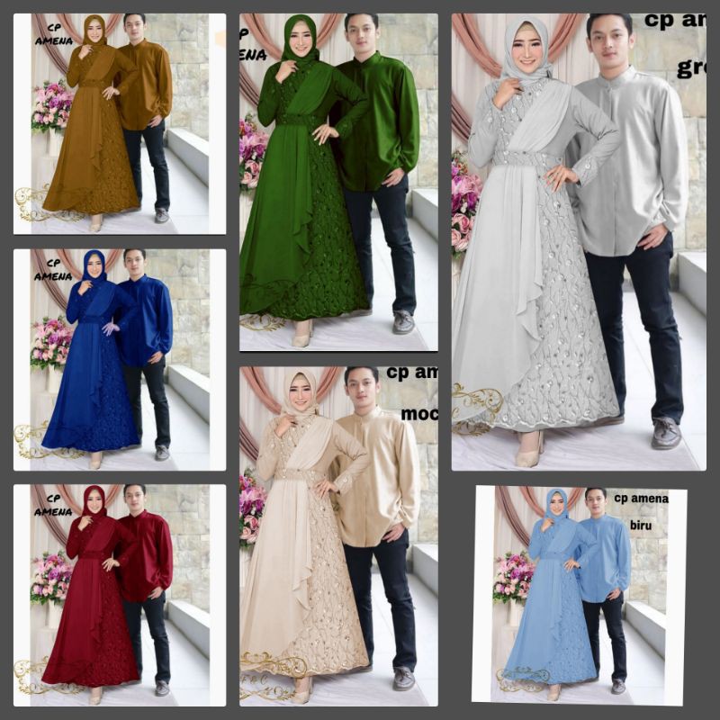 2 UKURAN L XL COUPLE CP AMENA BRUKAT / GAMIS MAXY ZELINE BRUKAT FEHM