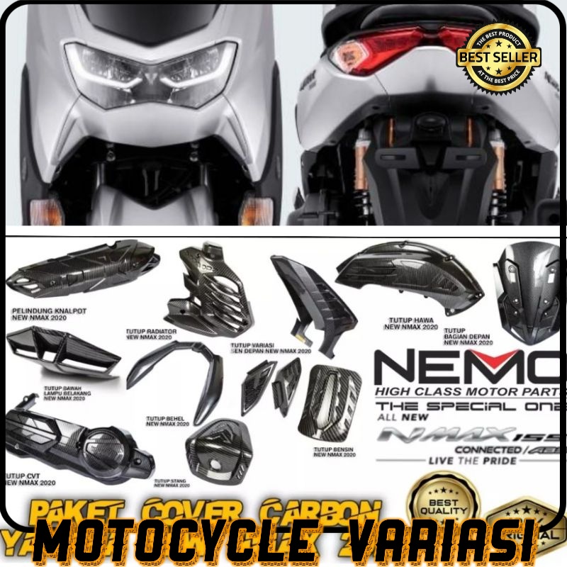 aksesoris Cover carbon new nmax 2020 2021 2022 nemo