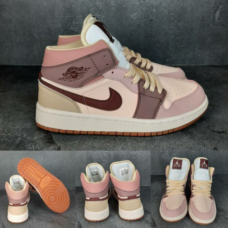 Sepatu Nike Air Jordan 1 Mid Dark Puny Smoky Mauve