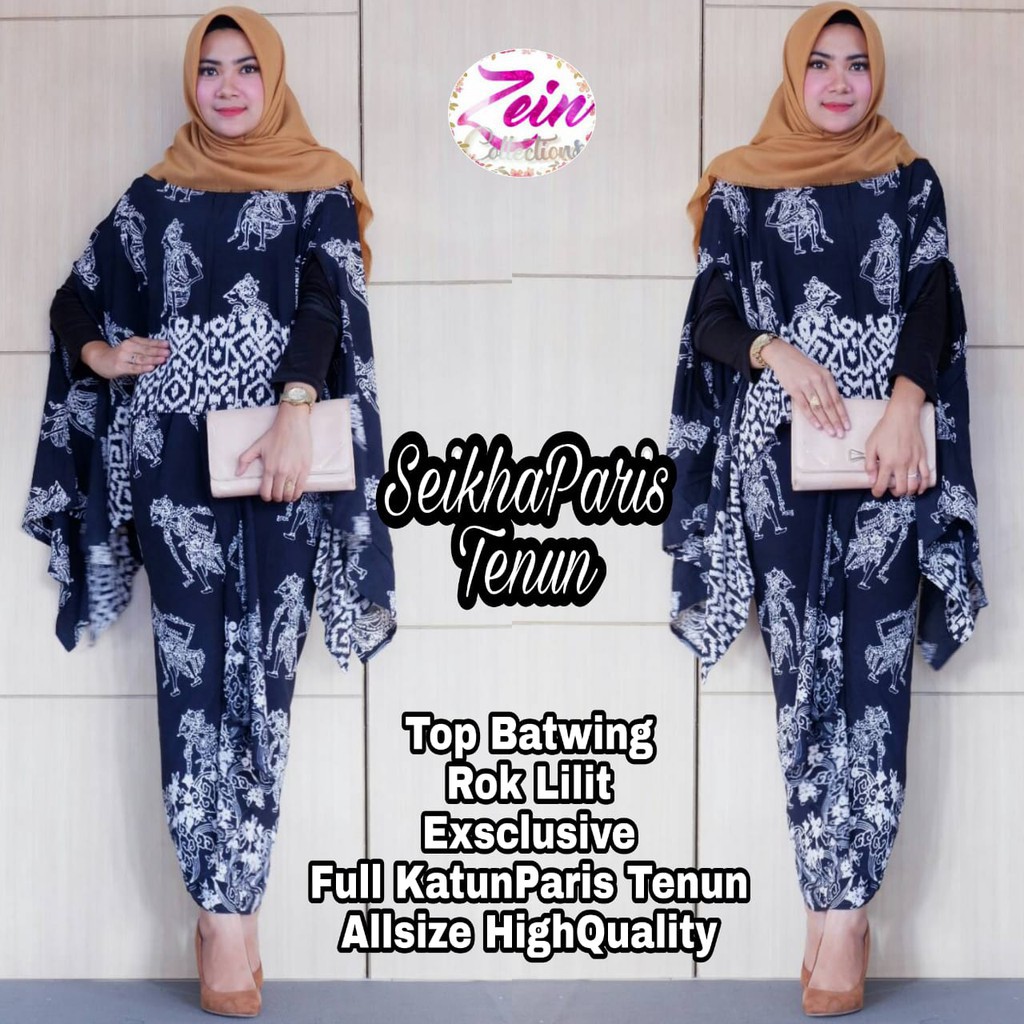 Seikha Paris Tenun Batik Solo Fashion Wanita Rok Lilit Batik Modern Batwing Batik Ori By Zein