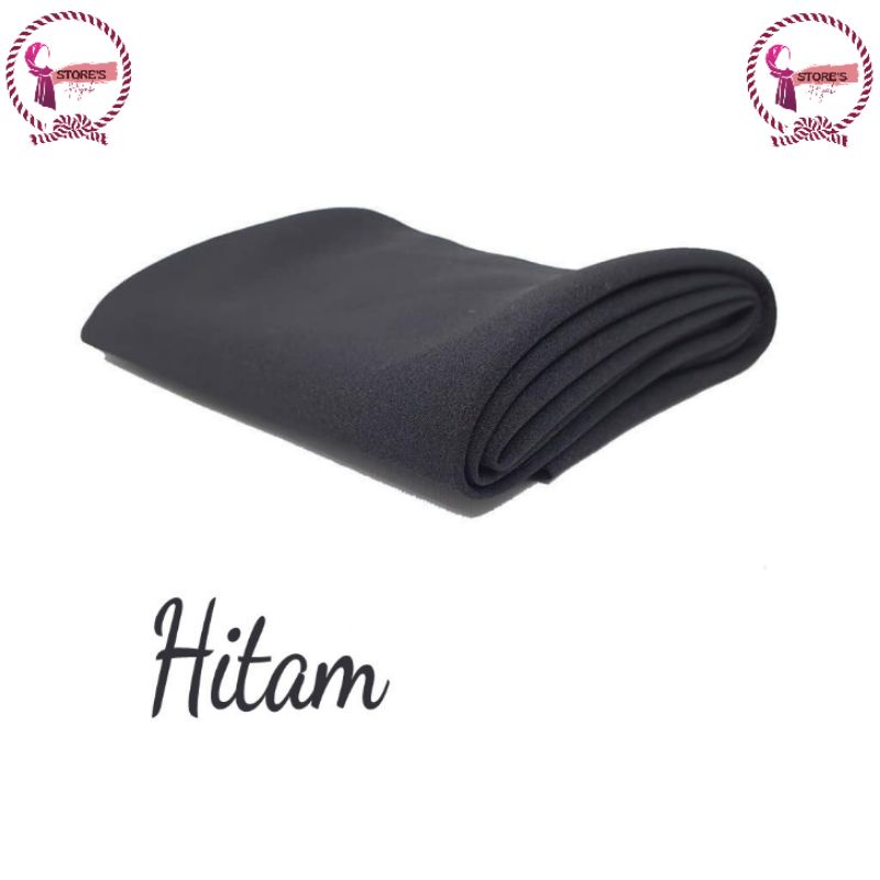 Pashmina Sabyan - Pasmina Polos Diamond Crepe-Hitam