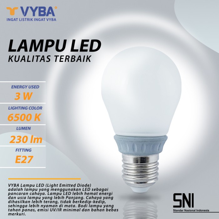 Jual Lampu LED A Series 3 Watt Daylight Porcelain / Lampu LED Bulb ...