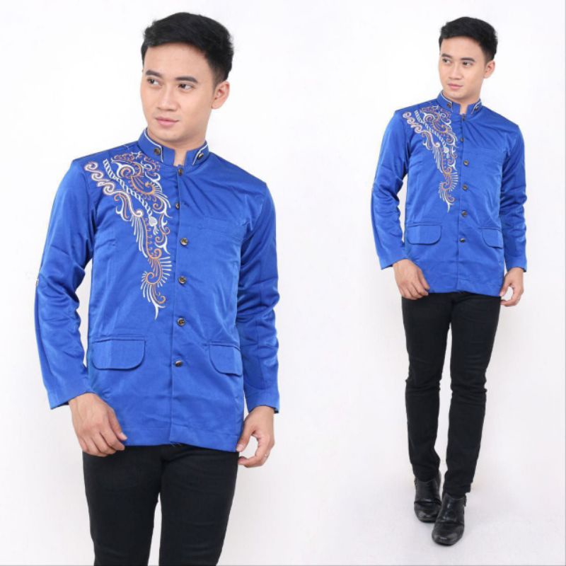 JAZKO SYAMBATIK BORDIR Warna Putih Abu Biru Cream Hitam / JAZKO JAZ KOKO, JASKO